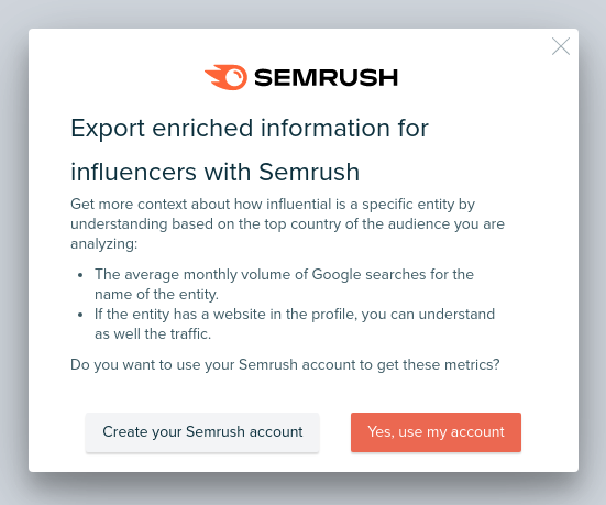 Audiense blog - Audiense and Semrush integration