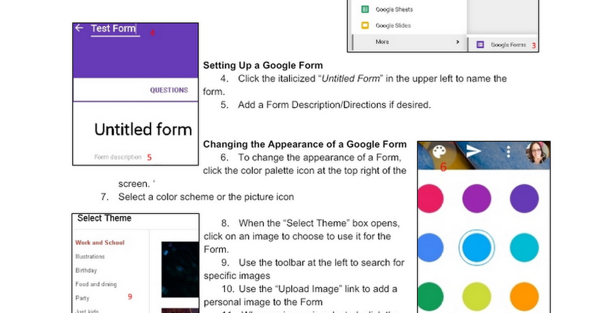 Accessing Forms, Creating and Modifying a Google Form