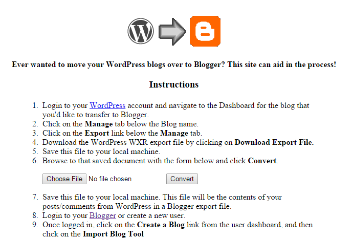 Konversi Isi Blog WordPress ke Blogger