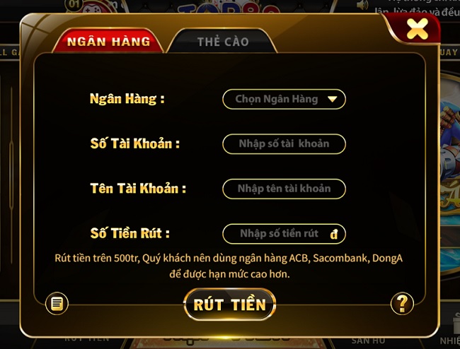 Top88 rút tiền