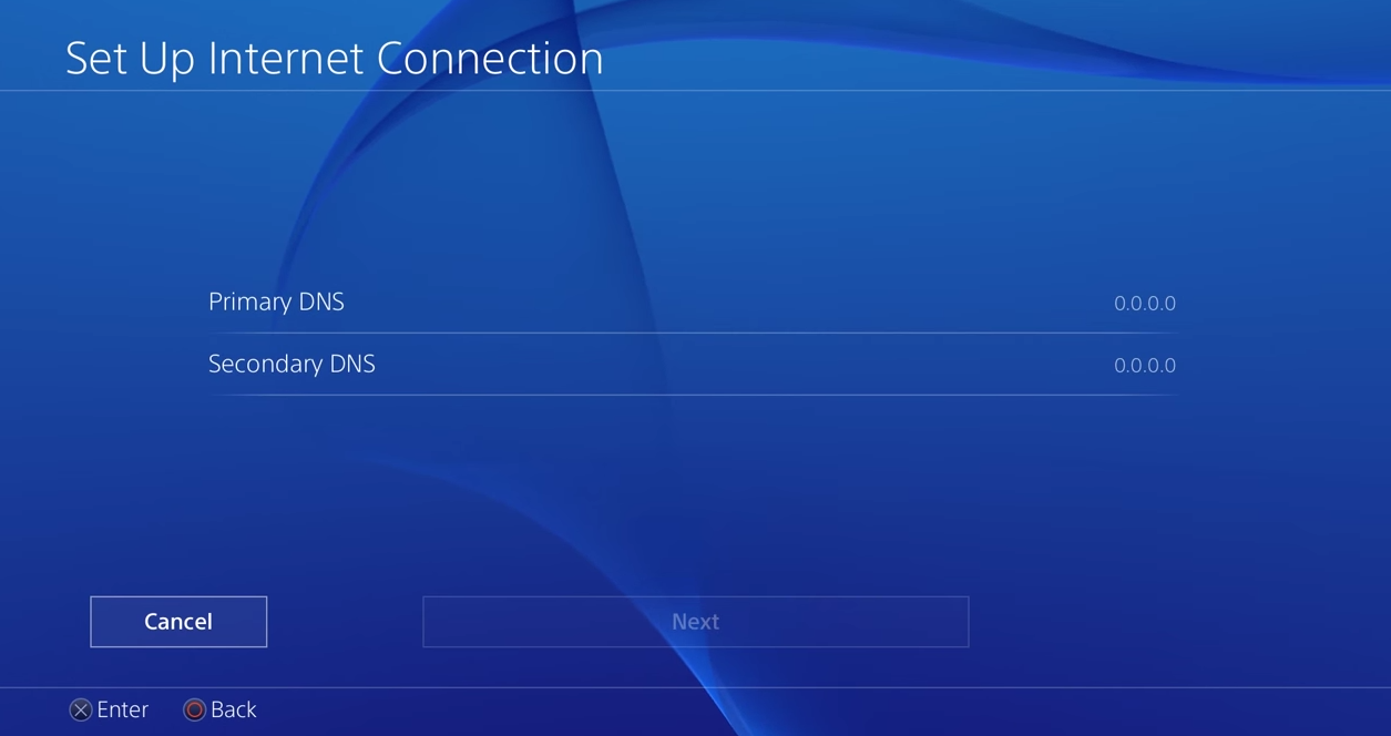 Change primary and secondary DNS settings to fix a PS4 DNS error
