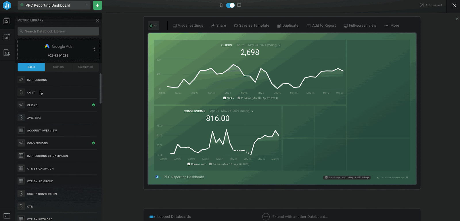 create custom PPC reporting dashboards GIF