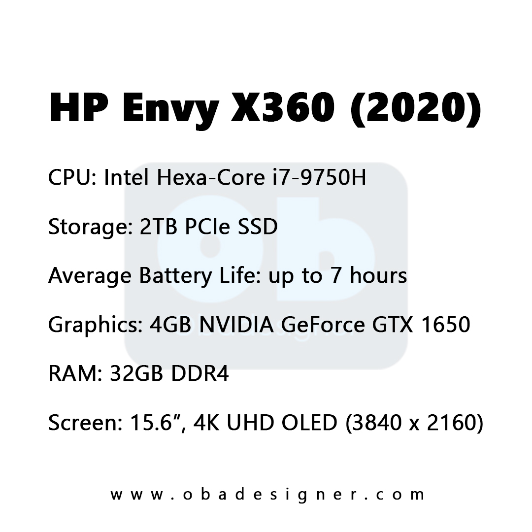 1. HP Envy X360 (2020) specs
