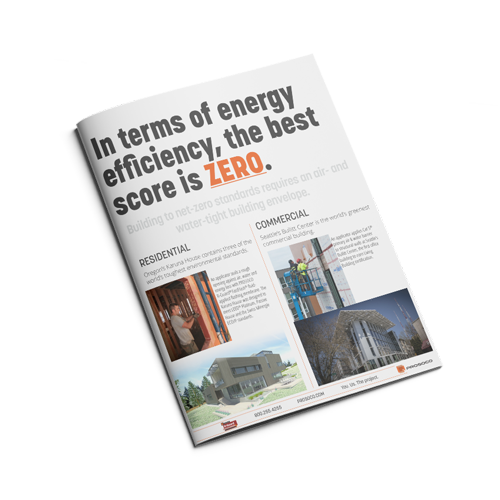 2-sided flyer on net-zero enrgy efficiency in residential/commercial