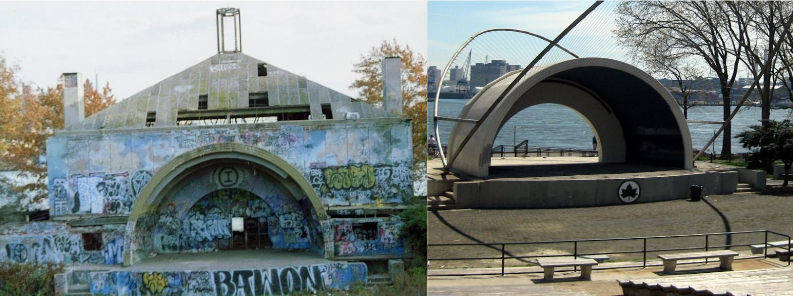 Laisser-Faire - East River Park, NYC, Amphitheater, 1988 et de nos jours