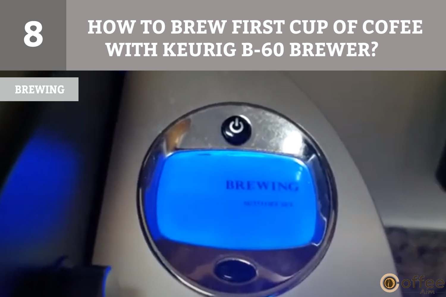 During the brewing process, the LCD Control Center will show "Brewing," and the selected brew size will be highlighted in solid blue.