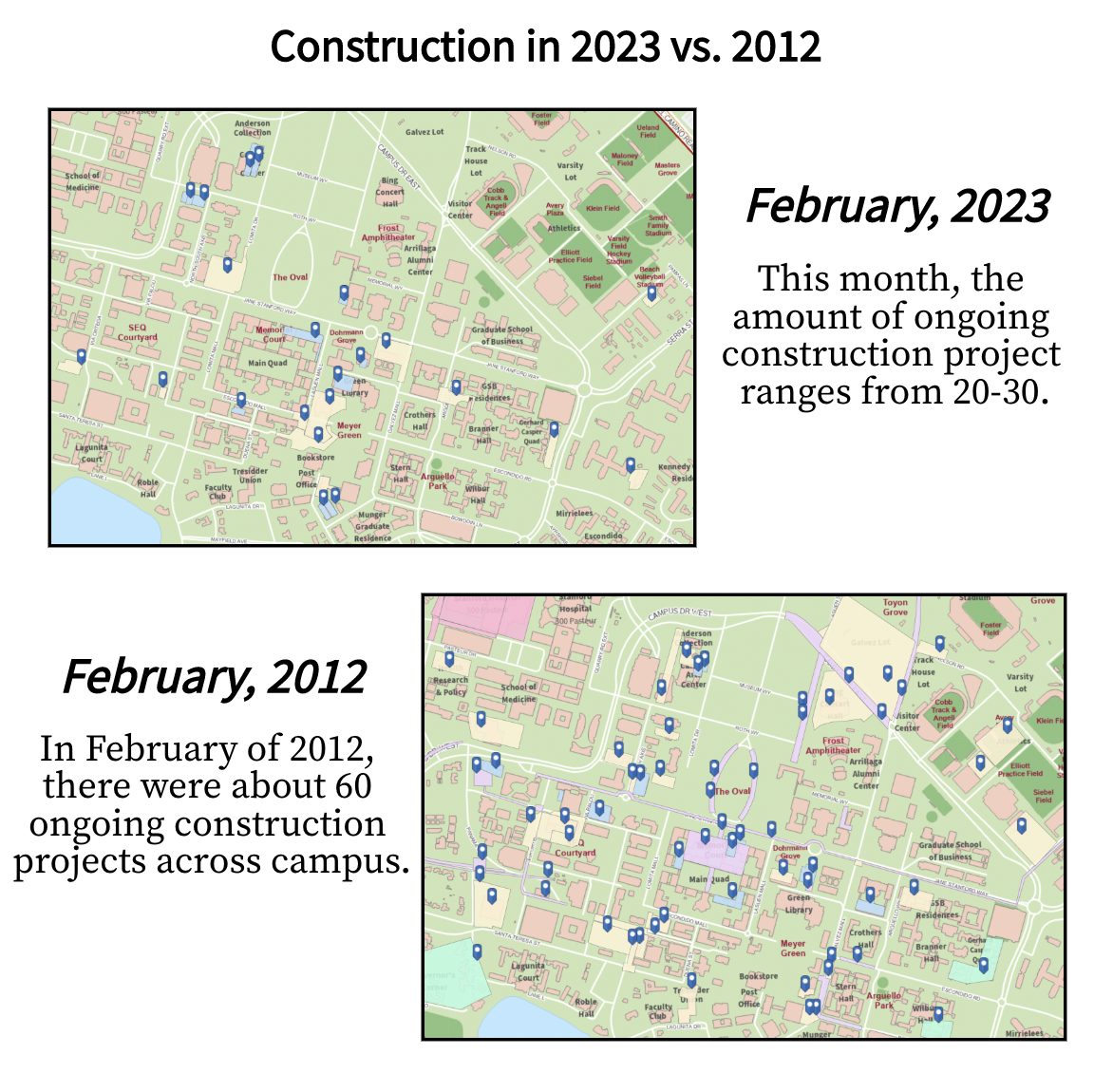 Is there more construction on campus than normal? The numbers say no.