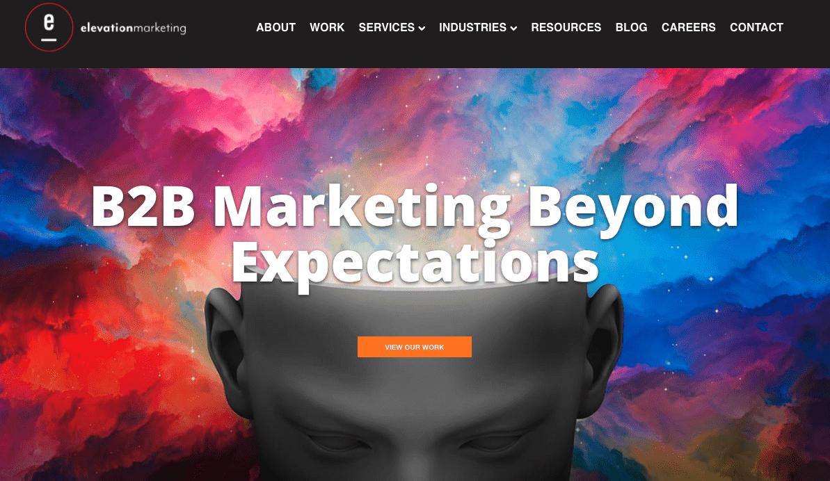 Elevation Marketing services homepage