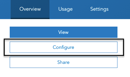 Configure button on Item details page.