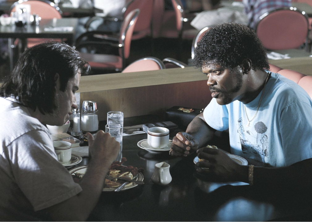 Jules Winnfield (Samuel L. Jackson) and Vincent Vega (John Travolta) at the Hawthorne Diner