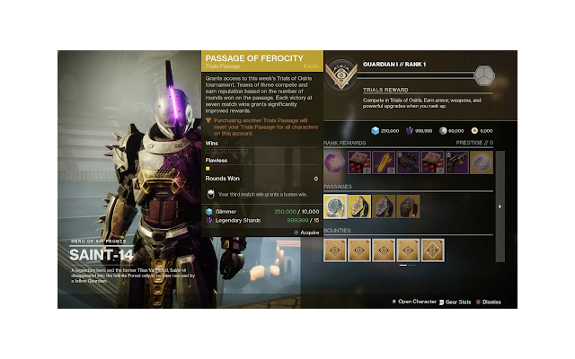 Destiny 2 trials rewards this week