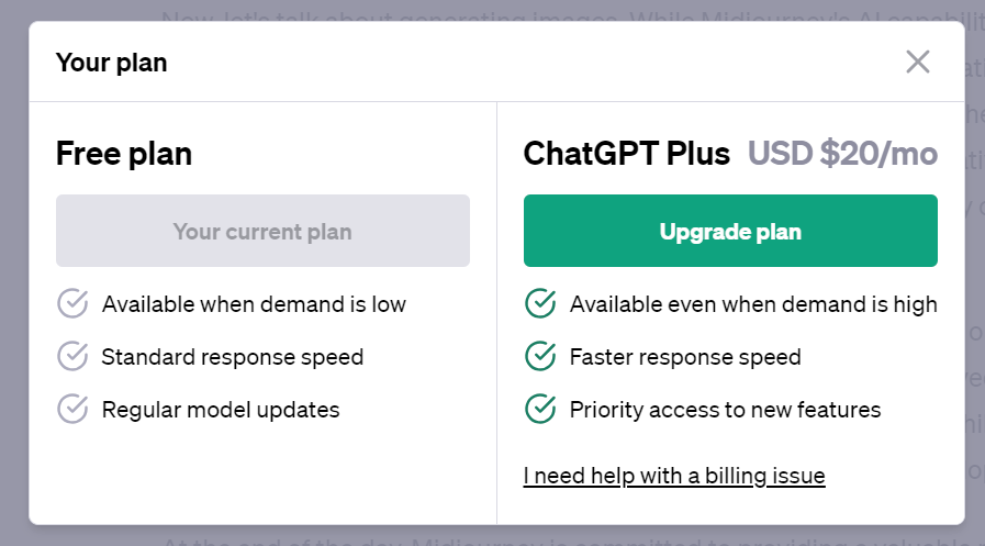 ChatGPT Subscription Plan Options