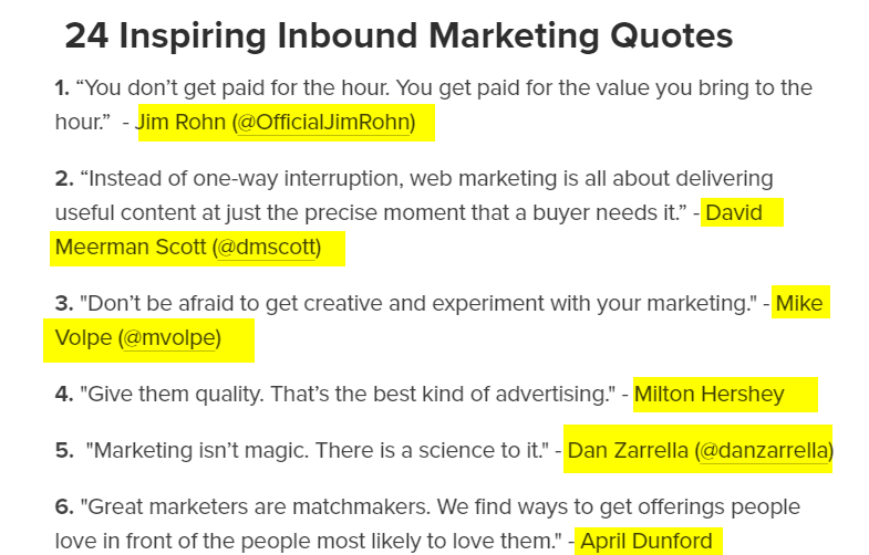 inbound marketing quotes 