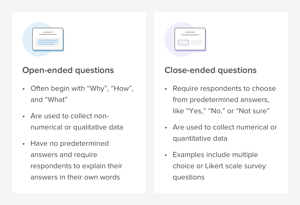 Open-ended vs close-ended questions