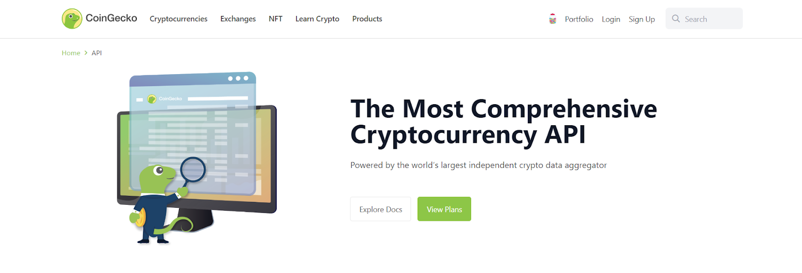 coingecko best crypto api for non market data