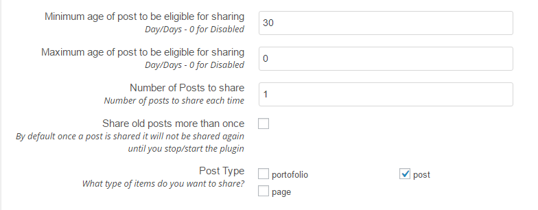 Reativar configurações de postagens antigas