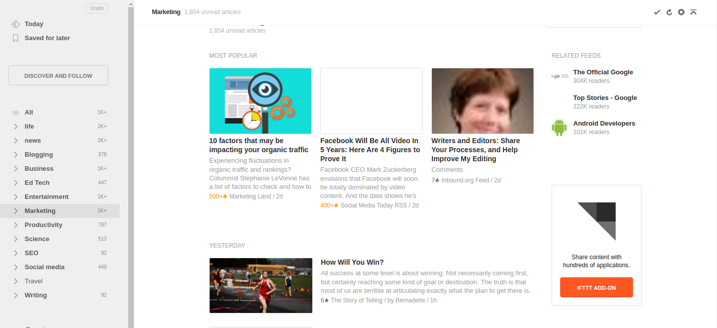 Identify Hot Topics using feedly