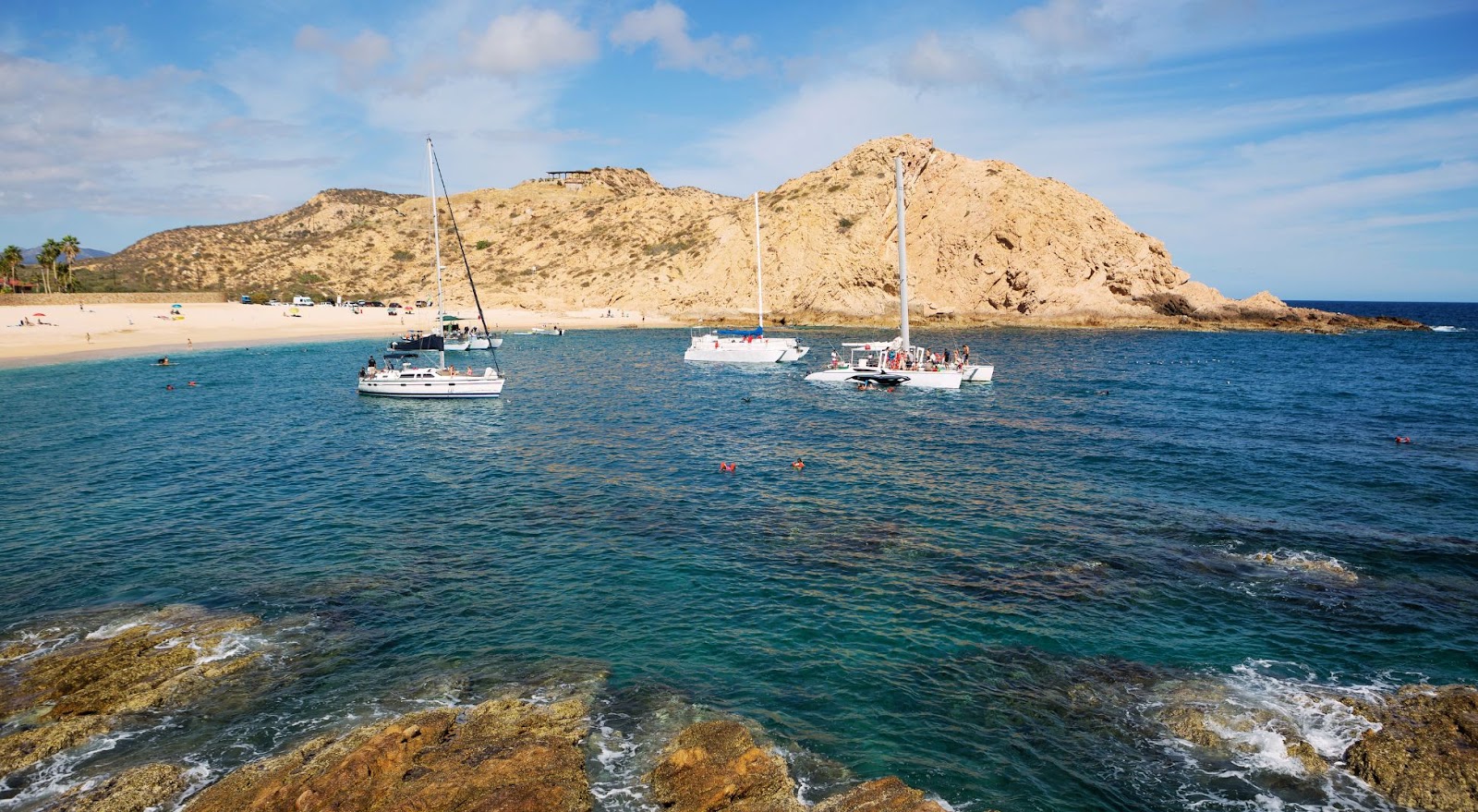 Snorkeling tour Boats in the bay of Santa Maria Beach