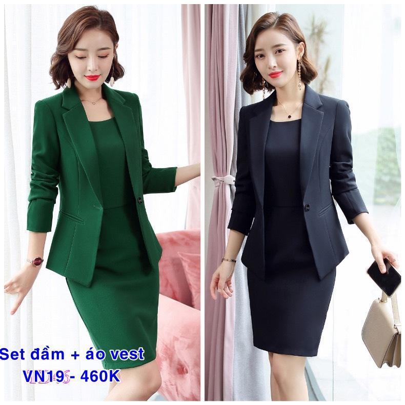 Set nguyên bộ đầm sát nách áo Vest VN19