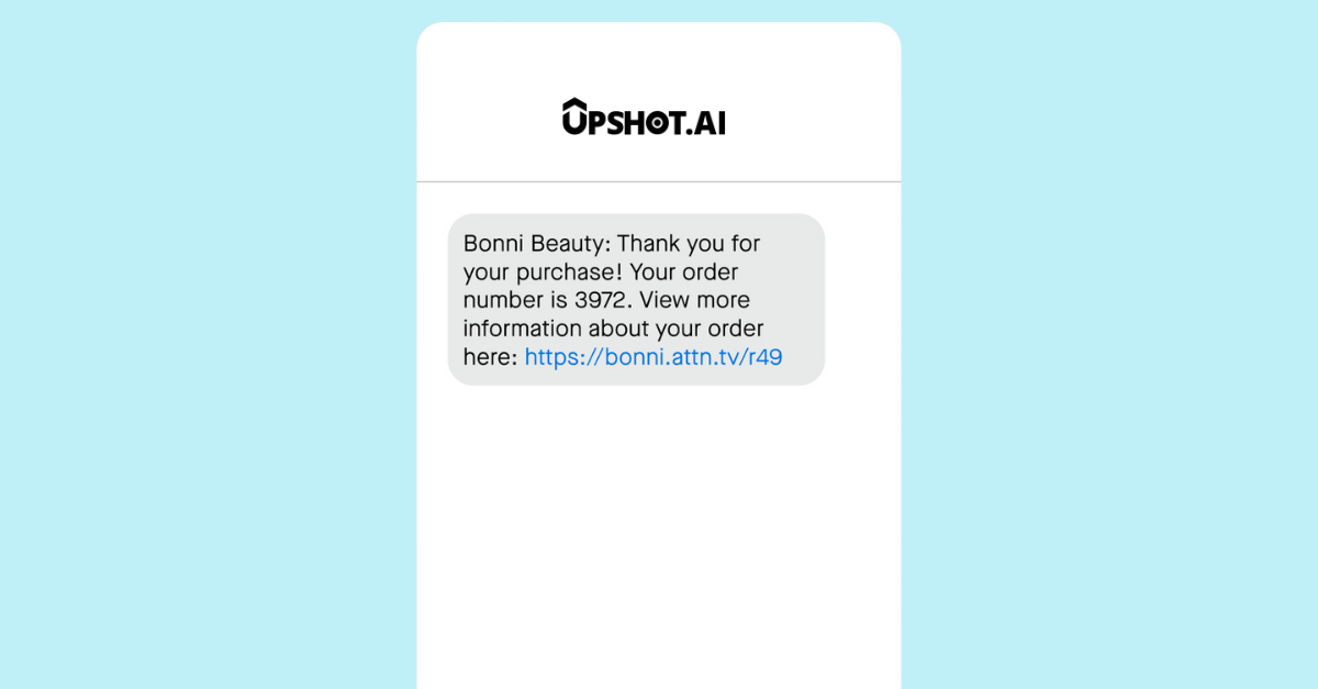 Order Confirmation Message