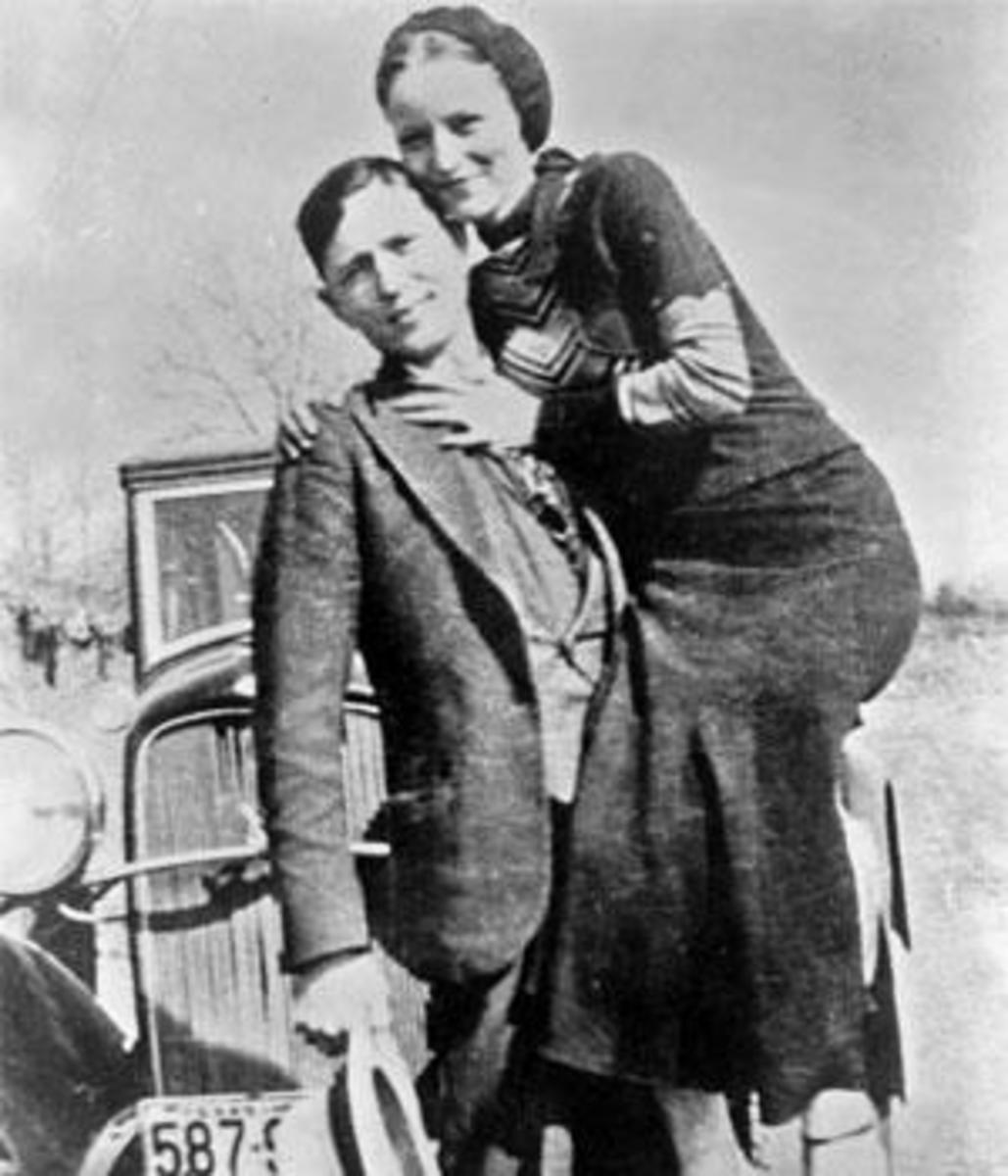 Bonnie Parker and Clyde Barrow in a photograph from the early 1930s. (Library of Congress)