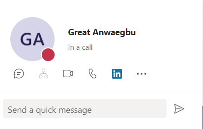 Updating Microsoft Teams presence to in a call
