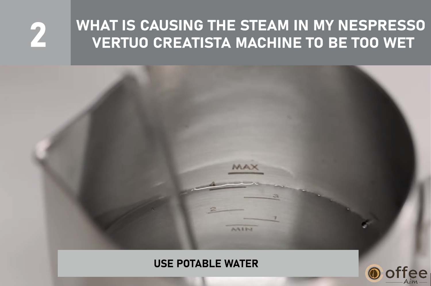 
The image illustrates using clean water for Nespresso Vertuo Creatista. Prevents excess steam moisture. Follow for effective fixes in article.