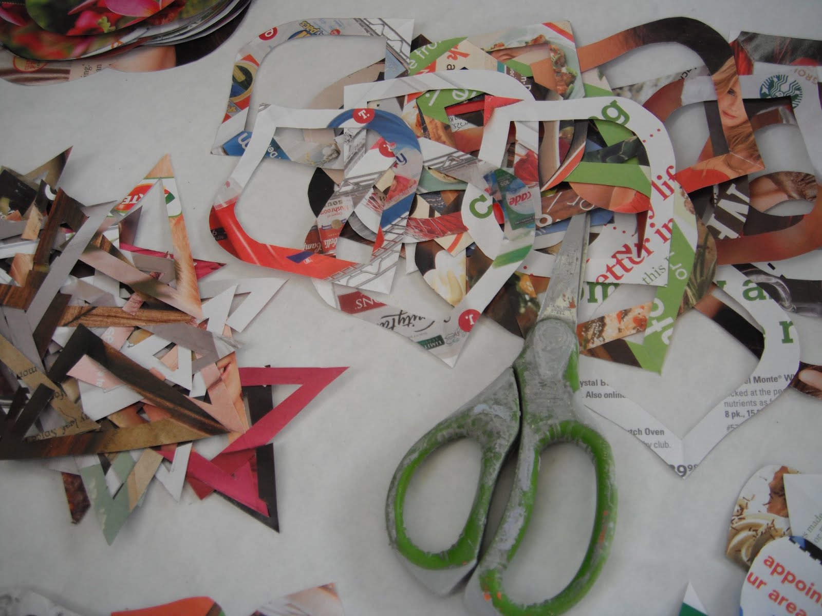 tools of the trade: scissors and magazines