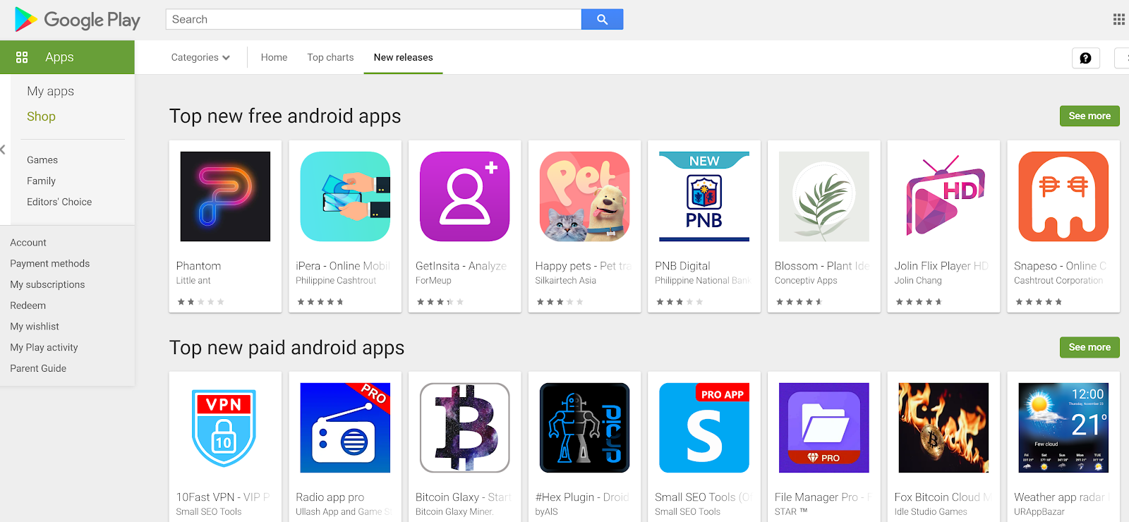 Image of top new free android apps and top new paid android apps for app downloads are dropping.