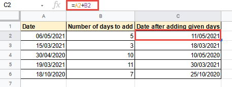 adding days to date google sheets