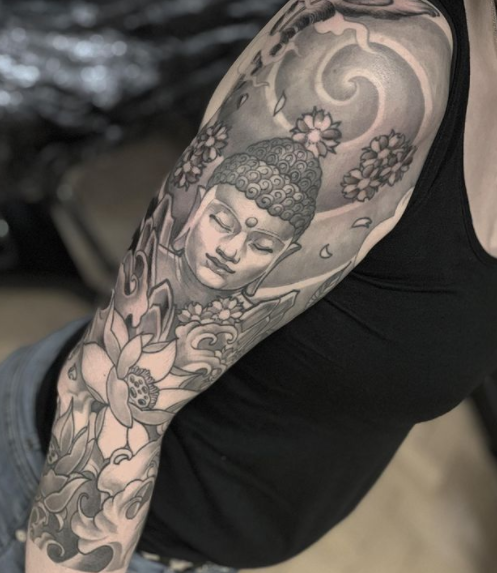 Cute Buddha Tattoo Full Sleeve