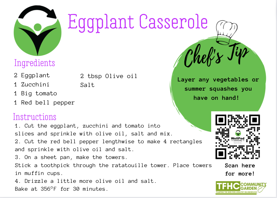 A recipe of eggplant casserole

Description automatically generated
