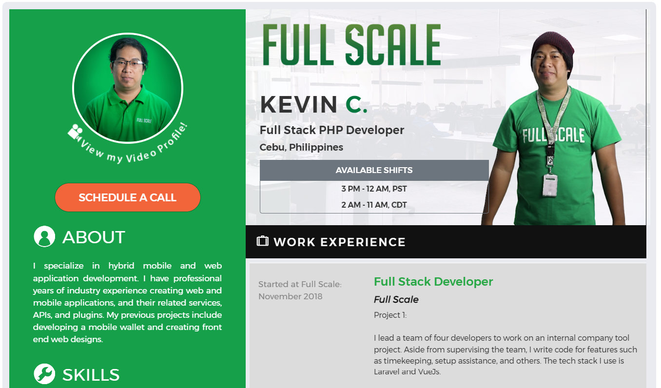 Kevin C Full Scale Full Stack PHP Developer profile