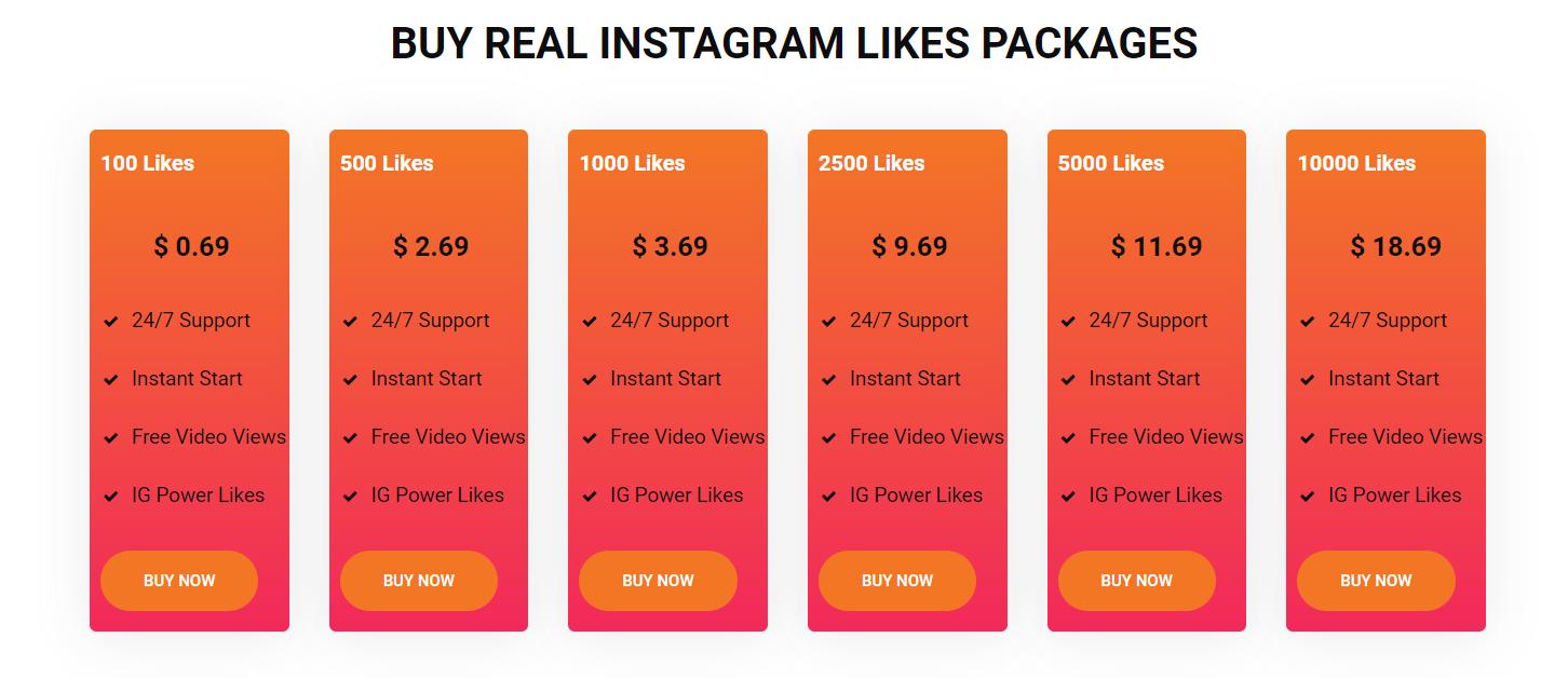 Instalikes Instagram Likes packages