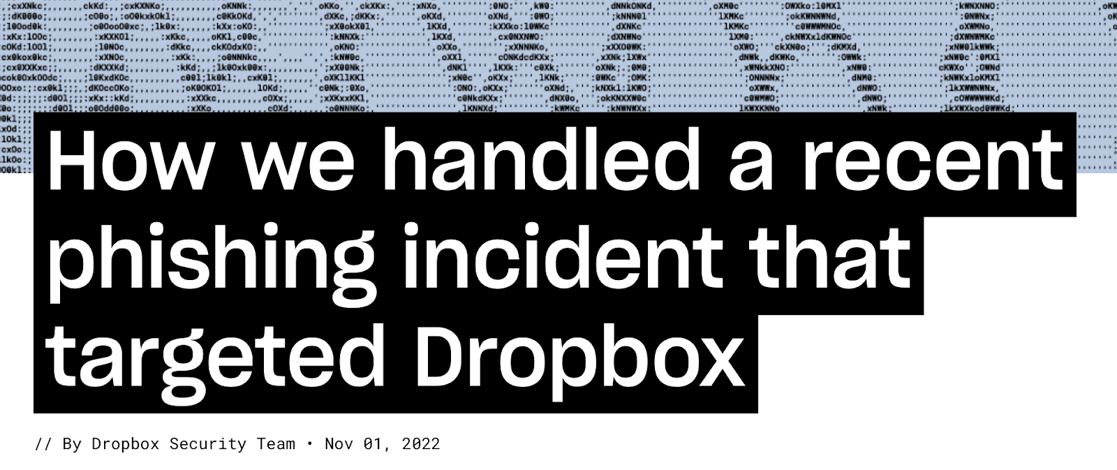 Dropbox phishing incident 