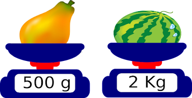 Jika kedua buah di atas ditempatkan dalam 1 wadah, maka beratnya adalah ... gram