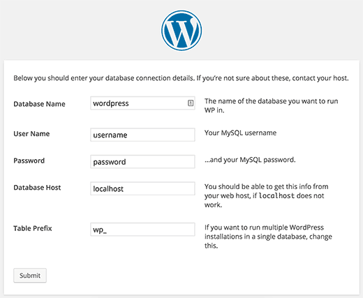 MySQL Database Settings in wp-config.php File