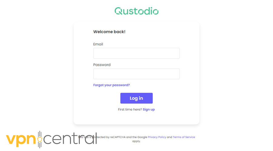Log into Qustodio