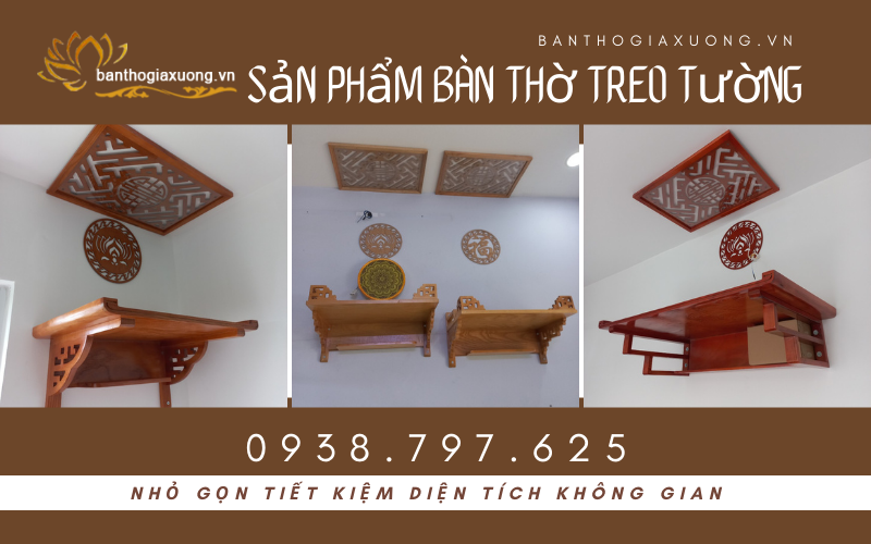 Tư vấn kích thước bàn thờ treo tường phong thủy đẹp