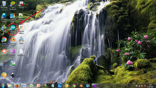 Lokasi shortcut ide arduino pada start menu komputer windows