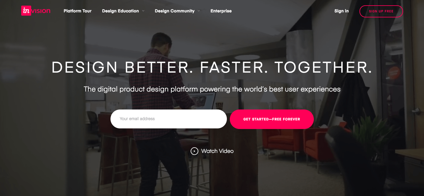 Invision UX design tool