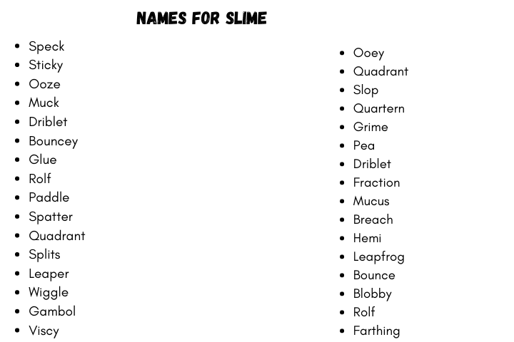 Minecraft Slime Names