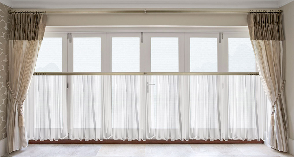 Draperies and curtains for tall window doors