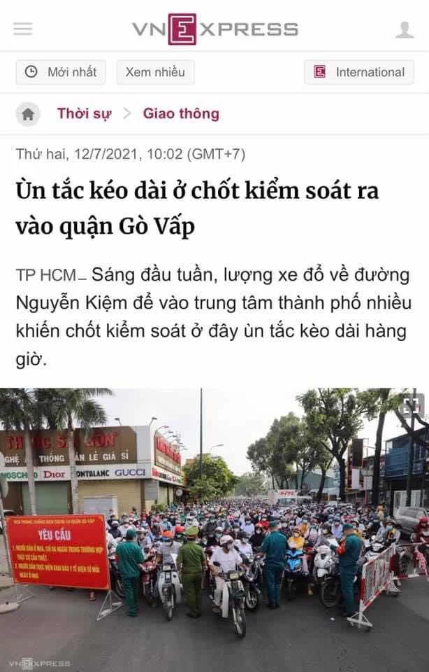 SÀI GÒN NGÀY PHONG TOẢ THỨ TƯ NỖI LO CÒN ĐÓ.