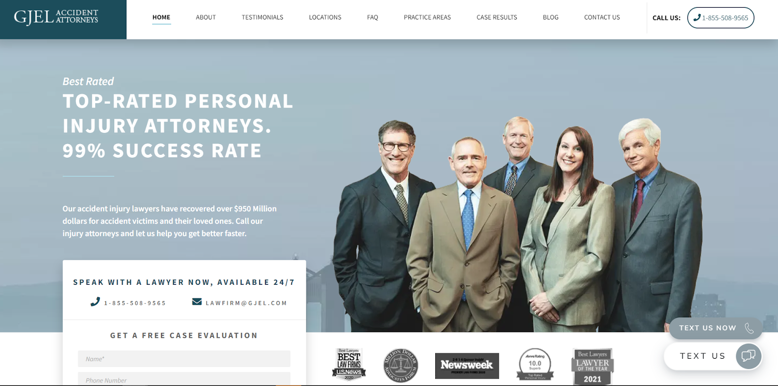 A personal injury attorney website