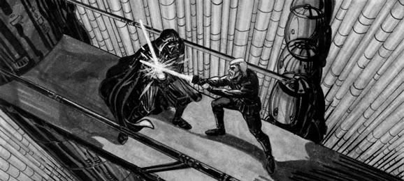luke fights vader empire story board