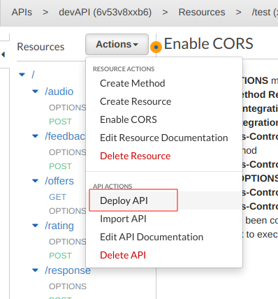 Deploying the API-AWS API Creation