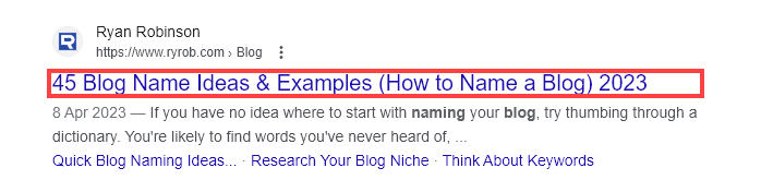 Example of a Meta Title Description (Generated by AI) Screenshot of SEO Title