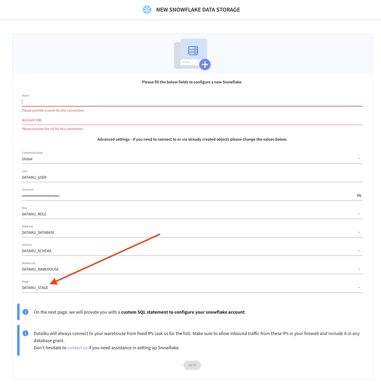 New Snowflake data storage