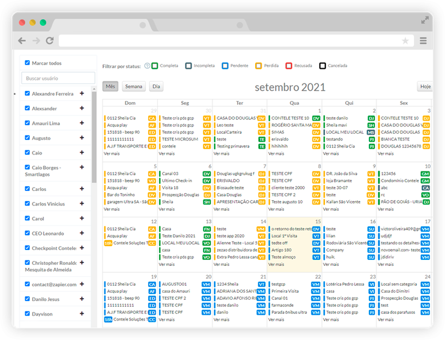 controle de visitas externas